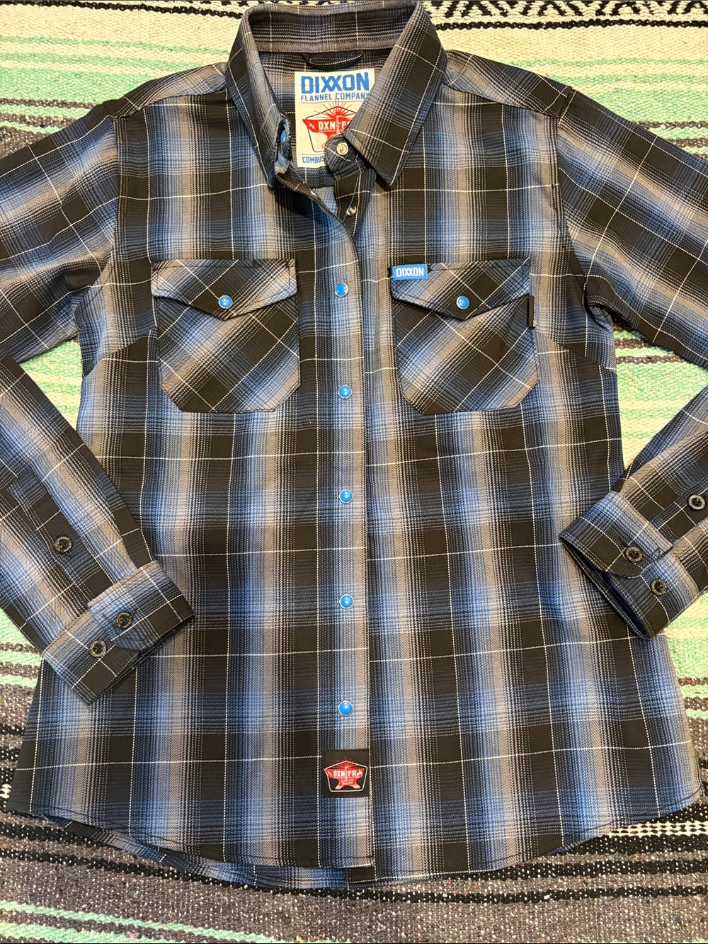 DIXXON Black and Blue Plaid Men's Button-Down Shirt NEW WITHOUT TAGS